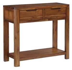 Monza Acacia Wood Console Table With 2 Drawers In Walnut