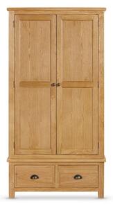 Lecco Wooden Wardrobe With 2 Doors 2 Drawers In Oak