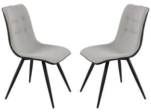 Chieti Grey Fabric Dining Chairs With Grey Legs In Pair