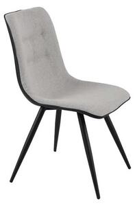 Chieti Fabric Dining Chair In Grey With Grey Legs