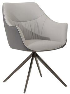 Piran Faux Leather Dining Chair In Light Grey