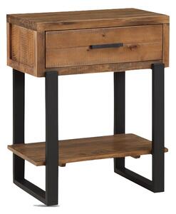 Pierre Pine Wood Console Table Small 1 Drawer In Rustic Oak