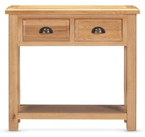 Lecco Wooden Console Table With 2 Drawers In Oak