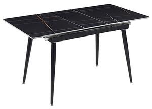 Sion Extending Sintered Ceramic Stone Dining Table In Black