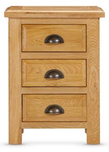 Lecco Wooden Bedside Cabinet With 3 Drawers In Oak