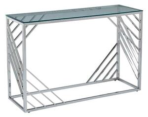 Sucre Glass Console Table With Chrome Frame