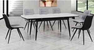 Chieti Extending Sintered Stone Dining Table With 6 Grey Chairs