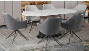 Piran Sintered Stone Dining Table With 6 Light Grey Chairs