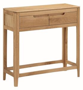 Derry Wooden Console Table With 2 Drawers In Oak