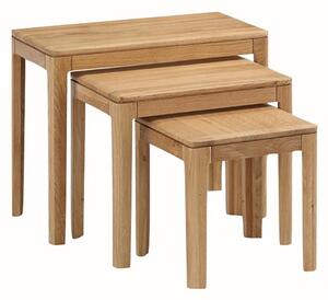 Derry Wooden Nest Of 3 Tables In Oak