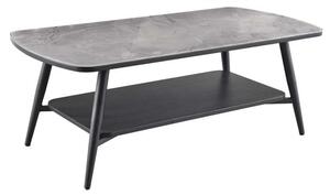 Chieti Grey Glass Coffee Table With Black Metal Legs