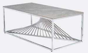 Carpi Sintered Stone Coffee Table In Grey With Chrome Frame