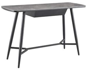 Chieti Grey Glass Console Table With Black Metal Legs