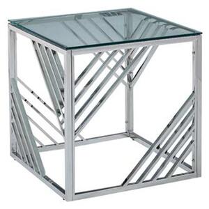 Sucre Glass End Table With Chrome Frame