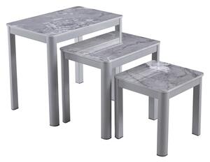 Arta Sintered Stone Nest Of 3 Tables In Grey