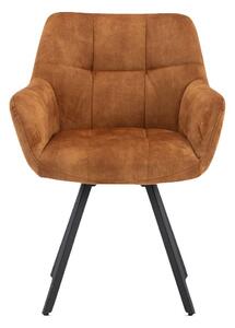 Jordan Fabric Dining Chair In Rust With Metal Frame