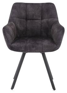 Jordan Fabric Dining Chair In Charcoal With Metal Frame