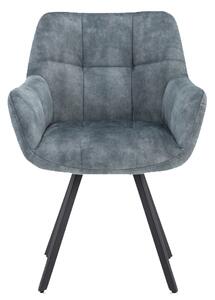 Jordan Fabric Dining Chair In Stone Blue With Metal Frame