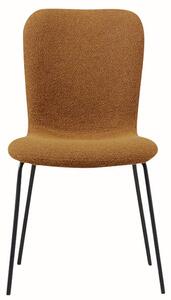 Ontario Fabric Dining Chair In Tan With Black Metal Frame