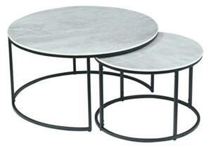 Tifton Set Of 2 Sintered Stone Coffee Tables Round In Boya Grey