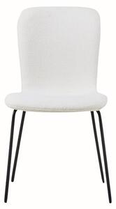 Ontario Fabric Dining Chair In Ivory With Black Metal Frame