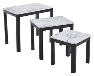 Arta Sintered Stone Nest Of 3 Tables In White