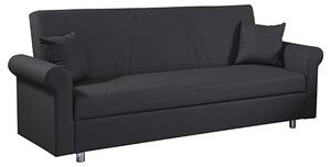 Keller Faux Leather 3 Seater Sofa Bed In Black