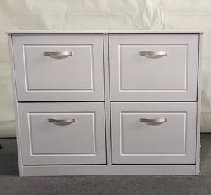 Hinton High Gloss Shoe Storage Cabinet With 4 Flip Doors In White