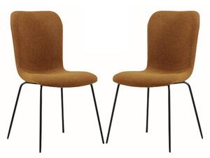 Ontario Tan Fabric Dining Chairs With Black Frame In Pair