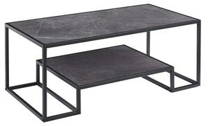 Isla Wooden Coffee Table With Undershelf In Grey Marble Effect