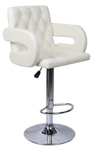 Silvis Adjustable Faux Leather Bar Stool In White