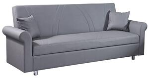 Keller Faux Leather 3 Seater Sofa Bed In Grey