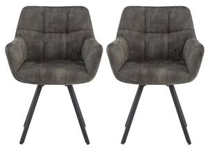 Jordan Olive Fabric Dining Chairs With Metal Frame In Pair