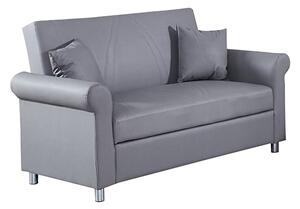 Keller Faux Leather 2 Seater Sofa Bed In Grey