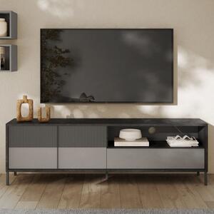 Edison Wooden TV Stand Large 2 Doors 1 Drawer In Lead Slate Effect