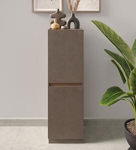 Flores Wooden Storage Cabinet 2 Doors In Bronze And Dark Oak