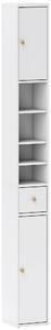 HOMCOM 178 cm Narrow Tall Bathroom Cabinet - White