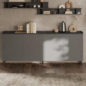 Tavira Wooden Sideboard 4 Doors In Slate Effect And Lead Grey