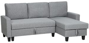 HOMCOM Three-Seater Storage Sofa Bed w/ Scratch Resistant Fabric, Grey Aosom UK