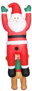 Outsunny 7FT Hanging Christmas Inflatable Santa with Dog, Christmas Blow Up Decoration with Built-in LED Lights for Garden, Indoor Outdoor Home Decor