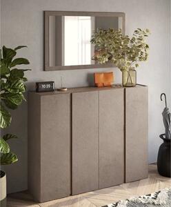 Flint Wooden Shoe Cabinet With Mirror In Bronze And Mercury Oak