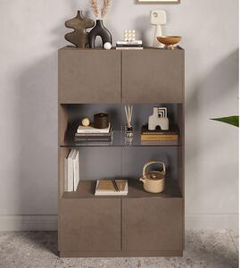 Flores Wooden Display Cabinet 2 Doors In Bronze And Dark Oak