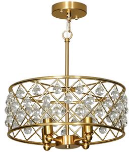 HOMCOM 51 Crystallite Four-Bulb Chandelier - Gold-Tone