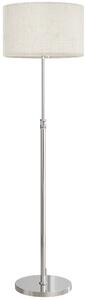 HOMCOM Floor Lamp with Remote, Height Adjustable Standing Lamp with Linen Shade, Dimmable with 3000K-6000K Adjustable Colour Temperatures, Foot Switch for Living Room Bedroom Office, Silver Tone