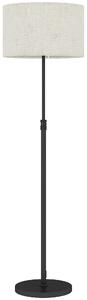 HOMCOM Floor Lamp with Remote, Height Adjustable Standing Lamp with Linen Shade, Dimmable with 3000K-6000K Adjustable Colour Temperatures, Foot Switch for Living Room Bedroom Office, Black