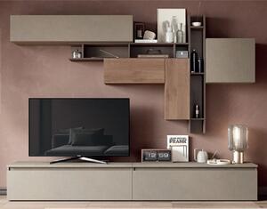 Arica Wooden Entertainment Unit In Clay Bronze And Mercury Oak