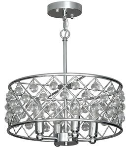 HOMCOM 51 Crystallite Four-Bulb Chandelier - Silver-Tone