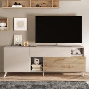 Milan Wooden TV Stand Small With 2 Doors In Cashmere Cadiz Oak