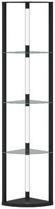 HOMCOM LED Floor Lamp with Shelves, Dimmable Standing Lamp with Foot Switch for Living Room, Bedroom, Black