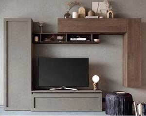 Barrie Wooden Entertainment Unit In Clay Bronze And Mercury Oak